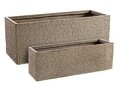 Set 2 jardiniere pentru exterior Rectangular, Bizzotto, 80 x 30 x 30 cm, fibra de sticla si argila, natural