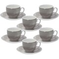 Set 6 cesti de cafea cu farfurie Sfera, Andrea Fontebasso, 120 ml, portelan, bej