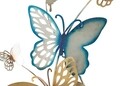 Decoratiune de perete Butterflies Light Blue, Mauro Ferretti, 59.5x111.5 cm, fier, multicolor