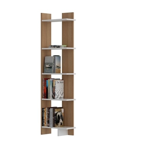 Biblioteca Als, Zena Home, 47x22x170 cm, bej/alb