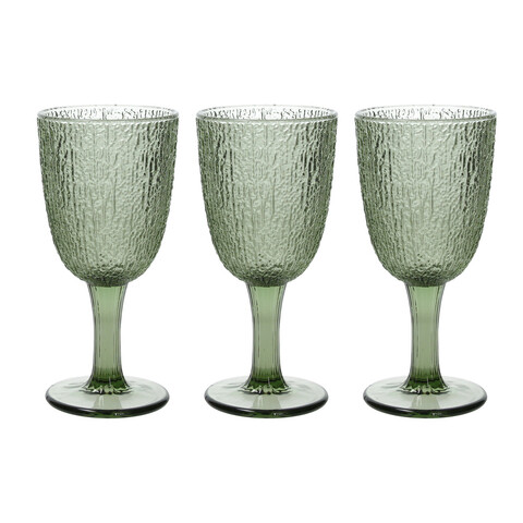 Set 3 pahare Davor, Tognana Porcellane, 250 ml, sticla, verde