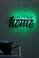 Decoratiune luminoasa LED, Welcome Home, MDF, 60 LED-uri, Verde