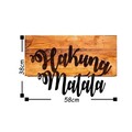 Decoratiune de perete, Hakuna Matata, 50% lemn/50% metal, Dimensiune: 58 x 38 cm, Nuc / Negru