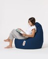 Fotoliu puf, Bean Bag, Ferndale Drop L, 80 x 80 cm, poliester impermeabil, albastru inchis