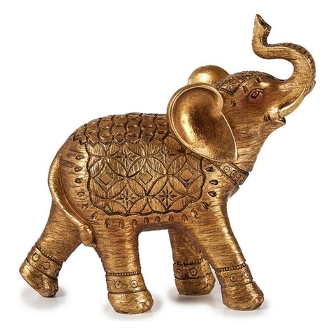 Decoratiune Elephant, Gift Decor, 20.5 x 21 x 8 cm, polirasina, auriu