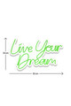 Decoratiune luminoasa LED, Live Your Dream, Benzi flexibile de neon, DC 12 V, Verde