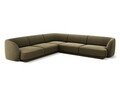 Coltar simetric 5 locuri, Miley, Micadoni Home, BL, 252x252x74 cm, catifea, verde