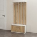 Cuier cu pantofar Deniz, Maison in Design, 85 x 37 x 181.8 cm, PAL, alb/oak