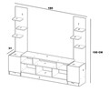 Comoda TV TOMARA, Gauge Concept, 180x31x150 cm, PAL, alb