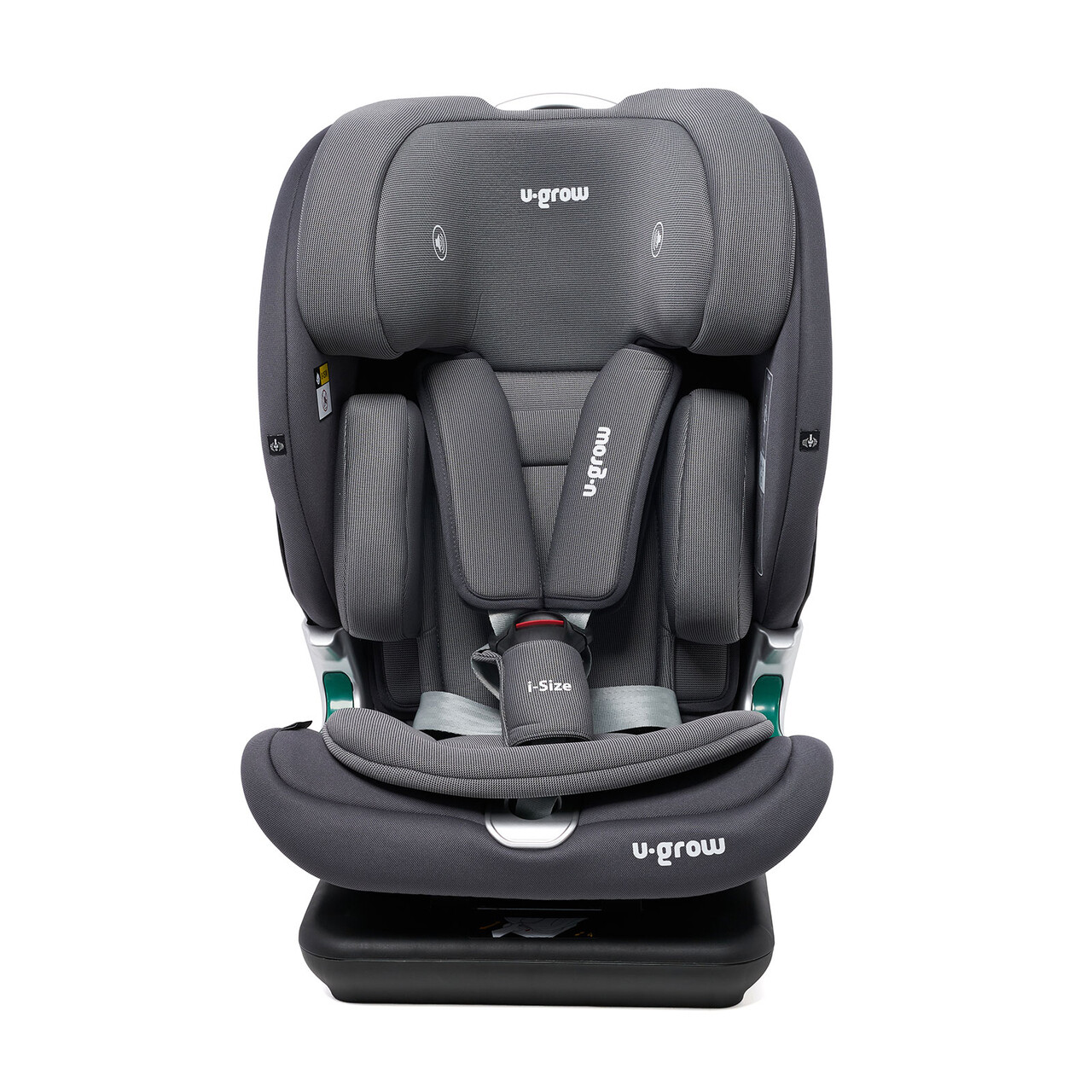 Scaun auto cu isofix, I-Size, U-grow, 76-150 cm, 52.3x45.3x69 cm, poliester, gri