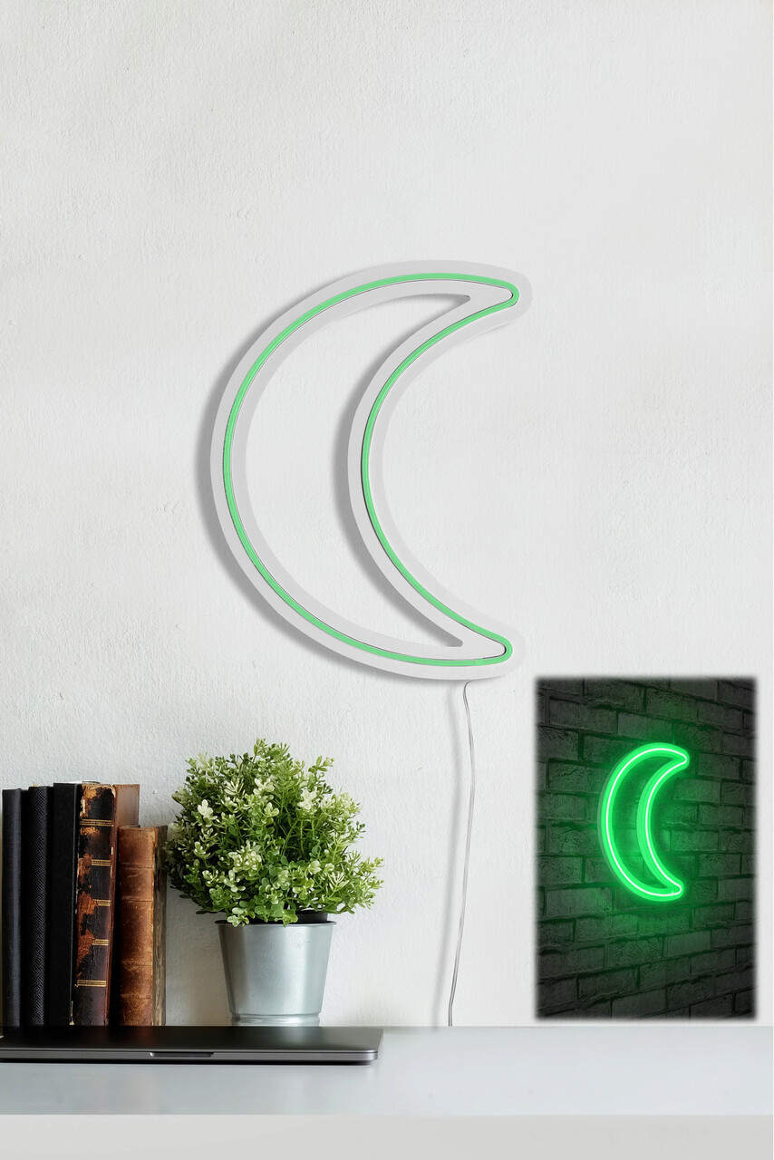 Decoratiune luminoasa LED, Crescent, Benzi flexibile de neon, DC 12 V, Verde - 1 | YEO