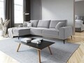 Coltar stanga, Madara, Mazzini Sofas, 5 locuri, 254x182x90 cm, catifea, argintiu