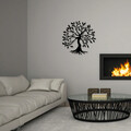 Decoratiune de perete, Tree Metal Wall Decor, metal, 60 x 60 cm, negru