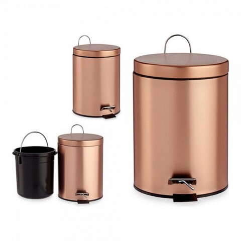 Cos de gunoi cu pedala Copper, Berilo, 3 L, metal/plastic