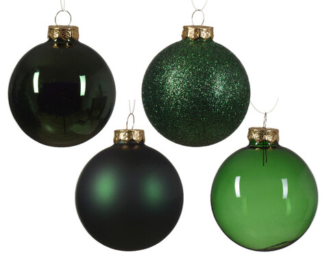 Cutie cu 42 globuri asortate Baubles, Decoris, Ø7 cm/Ø6 cm/Ø5 cm, sticla, verde