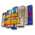 Set 5 tablouri decorative, 5PATK-217, Canvas, 19 x 70 cm, Multicolor