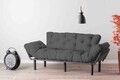 Canapea extensibila Nitta Triple, Futon, 3 locuri, 225x70 cm, metal, gri