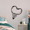 Decoratiune de perete, Fall In Love, Metal, Dimensiune: 55 x 70 cm, Negru