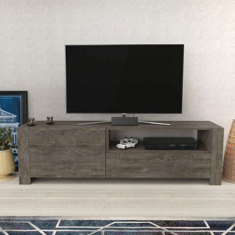 Comoda TV, Retricy, Piedmont, 160x36.8x46cm, 100% PAL melaminat, Wenge