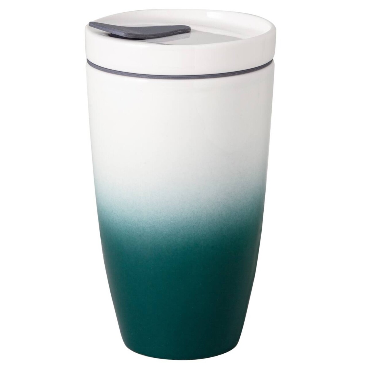 Cana pentru cafea, Villeroy & Boch, To Go Green, inchidere etans, 350 ml, portelan premium/silicon