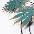 Decoratiune de perete, Monstera, Metal, Dimensiune: 66 x 111 cm, Turcoaz / Galben