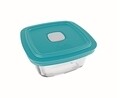 Cutie alimentara cu capac ermetic, Marinex, 1 L, plastic (PP), sticla termorezistenta, albastru