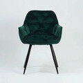 Scaun Cherry Velvet, Signal, 45x44x83 cm, catifea/otel, verde/negru