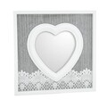 Oglinda decorativa Heart, InArt, 39x2x39 cm, alb/gri