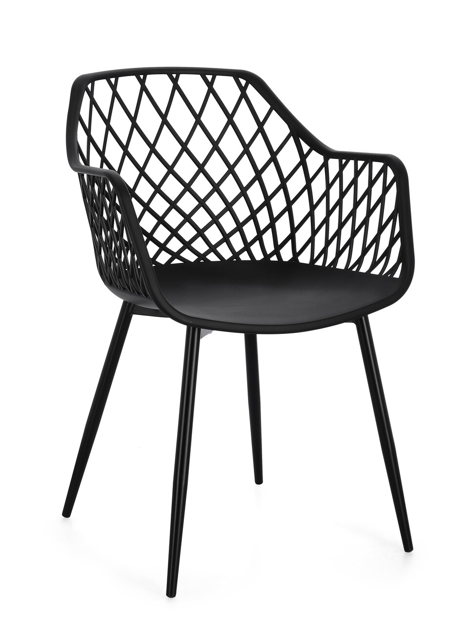 Scaun Optik Total, Bizzotto, 58x54x85.5 cm, polipropilena/otel, negru