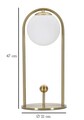 Lampa de masa Glamy Arc -A, Mauro Ferretti, Ø21 x 47 cm, 1 x E14, 40W, fier/sticla, auriu/alb