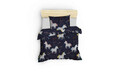 Set lenjerie de pat pentru o persoana Single XL (DE), 2 piese, Magic Unicorn - Dark Blue, Eponj Home, 65% bumbac/35% poliester