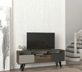 Comoda TV, Tera Home, Borges, 150x55.6x35 cm, PAL, Gri / Antracit / Nuc