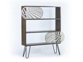 Biblioteca Mingitav Illia No.5, 94 x 25 x 117 cm, PAL/metal, walnut/negru