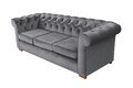 Canapea Oxford Chesterfield, 93x214x75 cm, 3 locuri, Antracit