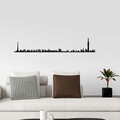 Decoratiune de perete, Tokyo Skyline, Metal, Dimensiune: 120 x 21 cm, Negru