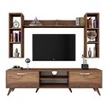 Comoda TV cu 3 rafturi de perete M5 - 240, Wren, 180 x 35 x 48.6 cm/90 cm/133 cm, walnut