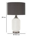 Lampa de masa Brighty, Mauro Ferretti, 1 x E27, 40W, 37.5x65 cm, sticla/fier/catifea, alb/gri