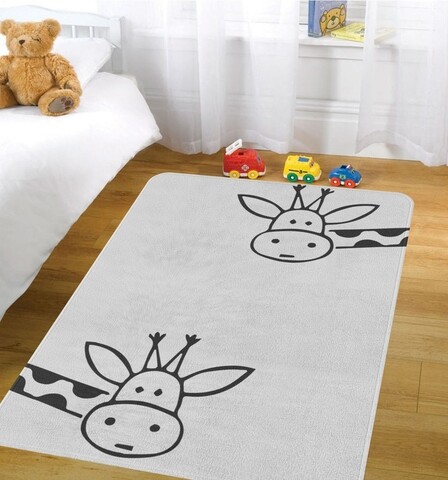 Covor Minimalist Giraffe, Oyo Kids, 80x140 cm, poliester, multicolor