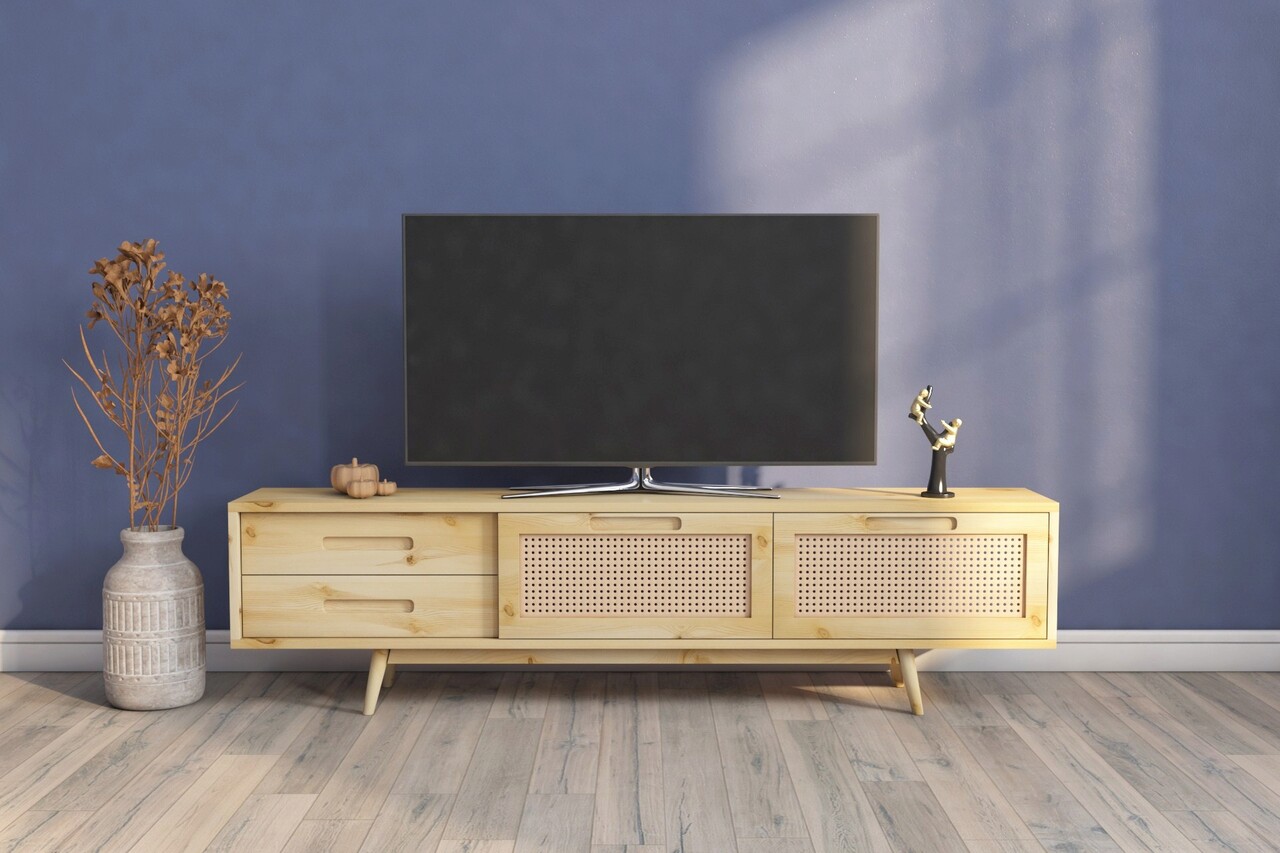 Comoda TV, Dekzy, DZ073, 180x45x30 cm, Natural