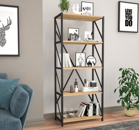 Biblioteca RF.004.004.126, Gauge Concept, 64x30x150 cm, PAL, stejar