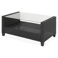 Set mobilier pentru gradina, Touloh, 4 piese, negru