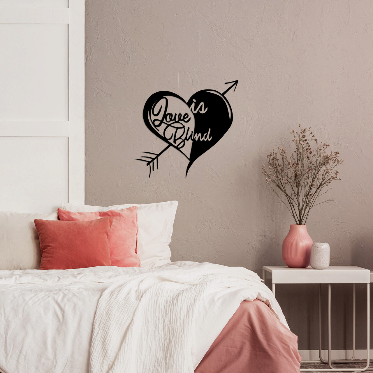 Decoratiune de perete, Love in Blind, Metal, Dimensiune: 61 x 59 cm, Negru - 2 | YEO