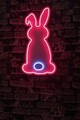 Decoratiune luminoasa LED, Rabbit,  Benzi flexibile de neon, DC 12 V, Roz / Albastru