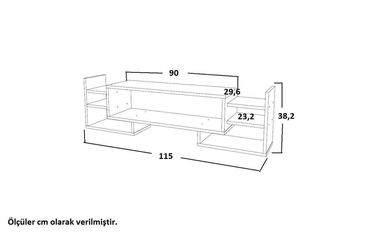 Comoda TV Sema, Moblert, 115x38.2x29.6 cm, alb/maro - 1 | YEO