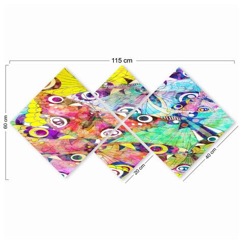 Set 4 tablouri decorative, 4MDF172686509, MDF, Imprimat UV, Multicolor