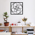 Decoratiune de perete, Golden Ratio, metal, 52 x 52 cm, negru