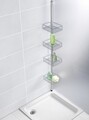 Etajera de colt extensibila pentru baie, Wenko, Domaso, 25 x 62-275 x 20 cm, inox