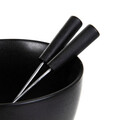 Set servire fondue Tolga, Homla, 12x14 cm, ceramica, negru