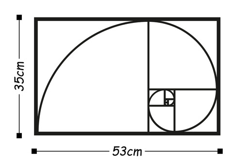 Decoratiune de perete, Golden Ratio, Metal, Dimensiune: 53 x 35 cm, Negru