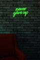 Decoratiune luminoasa LED, Never Give Up, Benzi flexibile de neon, DC 12 V, Verde